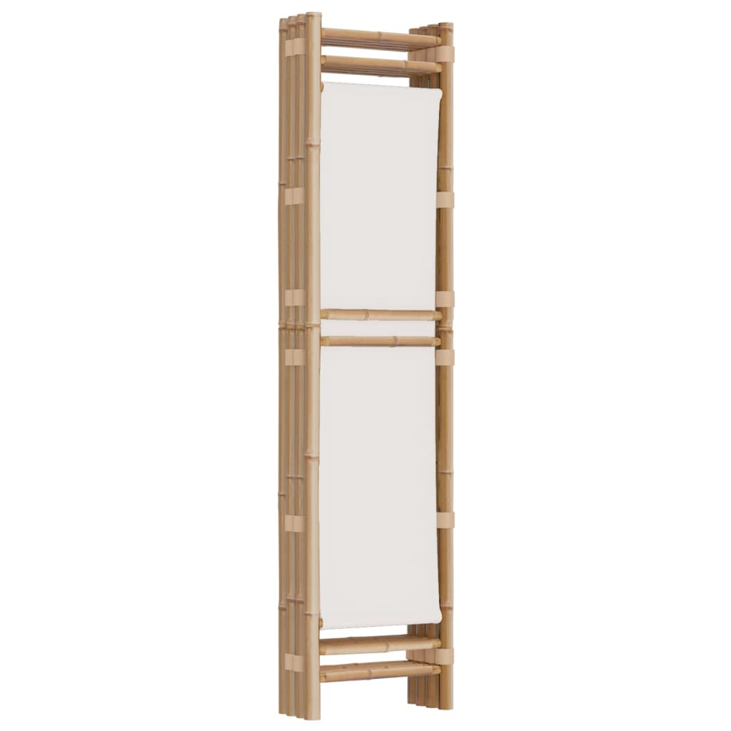 Divisorio Ambienti 4 Pannelli Pieghevole 160 cm Bambù e Tela - homemem39