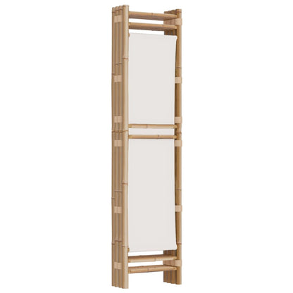 Divisorio Ambienti 4 Pannelli Pieghevole 160 cm Bambù e Tela - homemem39