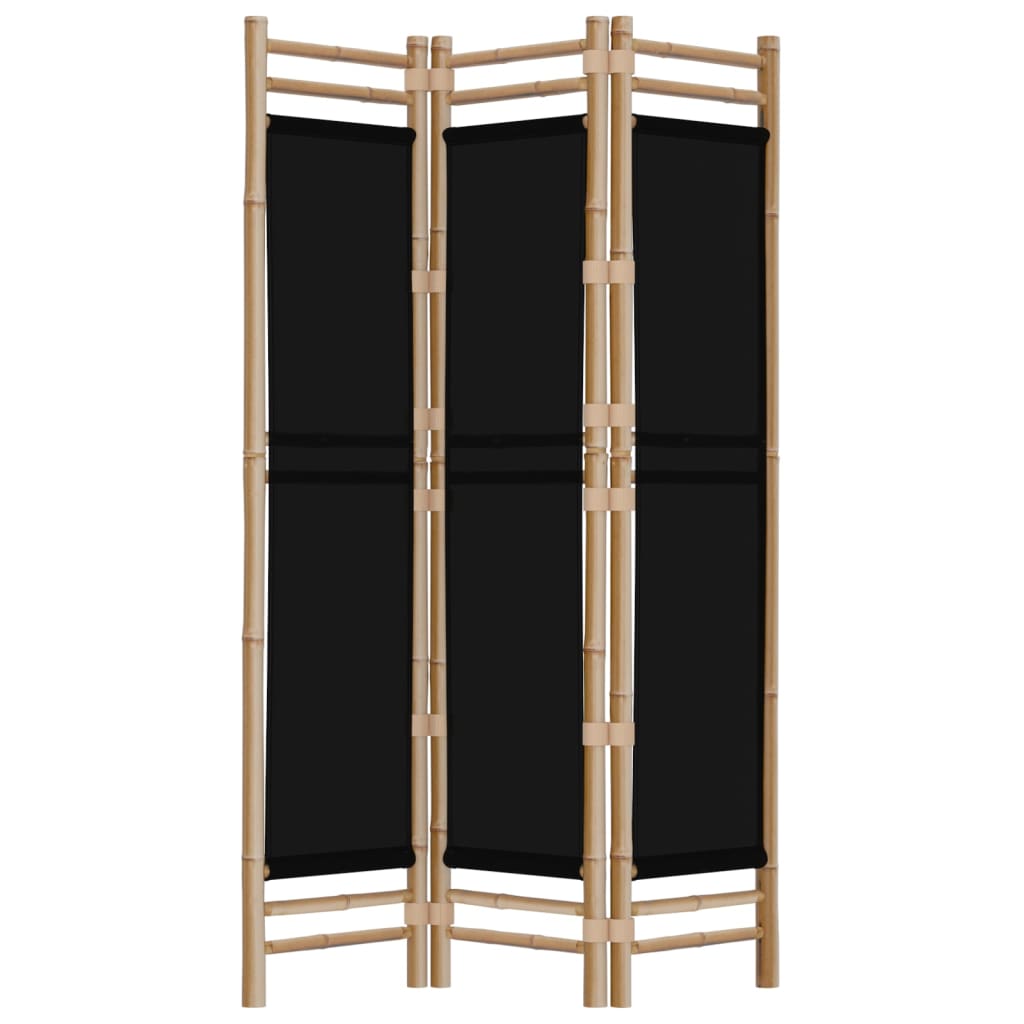 Divisorio Ambienti 3 Pannelli Pieghevole 120 cm Bambù e Tela - homemem39