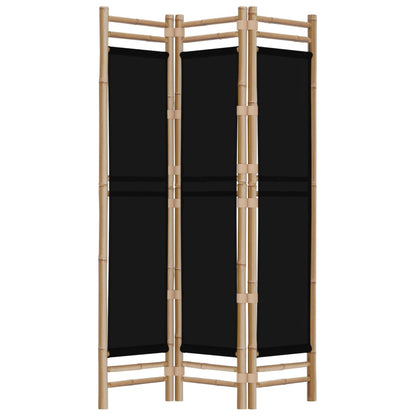 Divisorio Ambienti 3 Pannelli Pieghevole 120 cm Bambù e Tela - homemem39