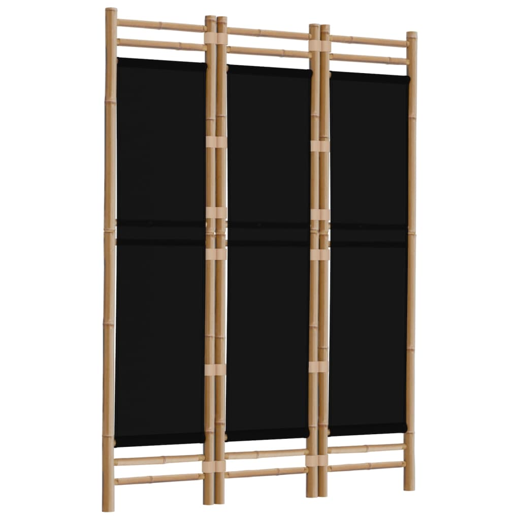 Divisorio Ambienti 3 Pannelli Pieghevole 120 cm Bambù e Tela - homemem39