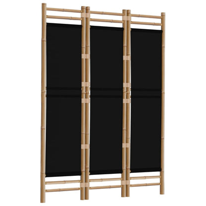 Divisorio Ambienti 3 Pannelli Pieghevole 120 cm Bambù e Tela - homemem39