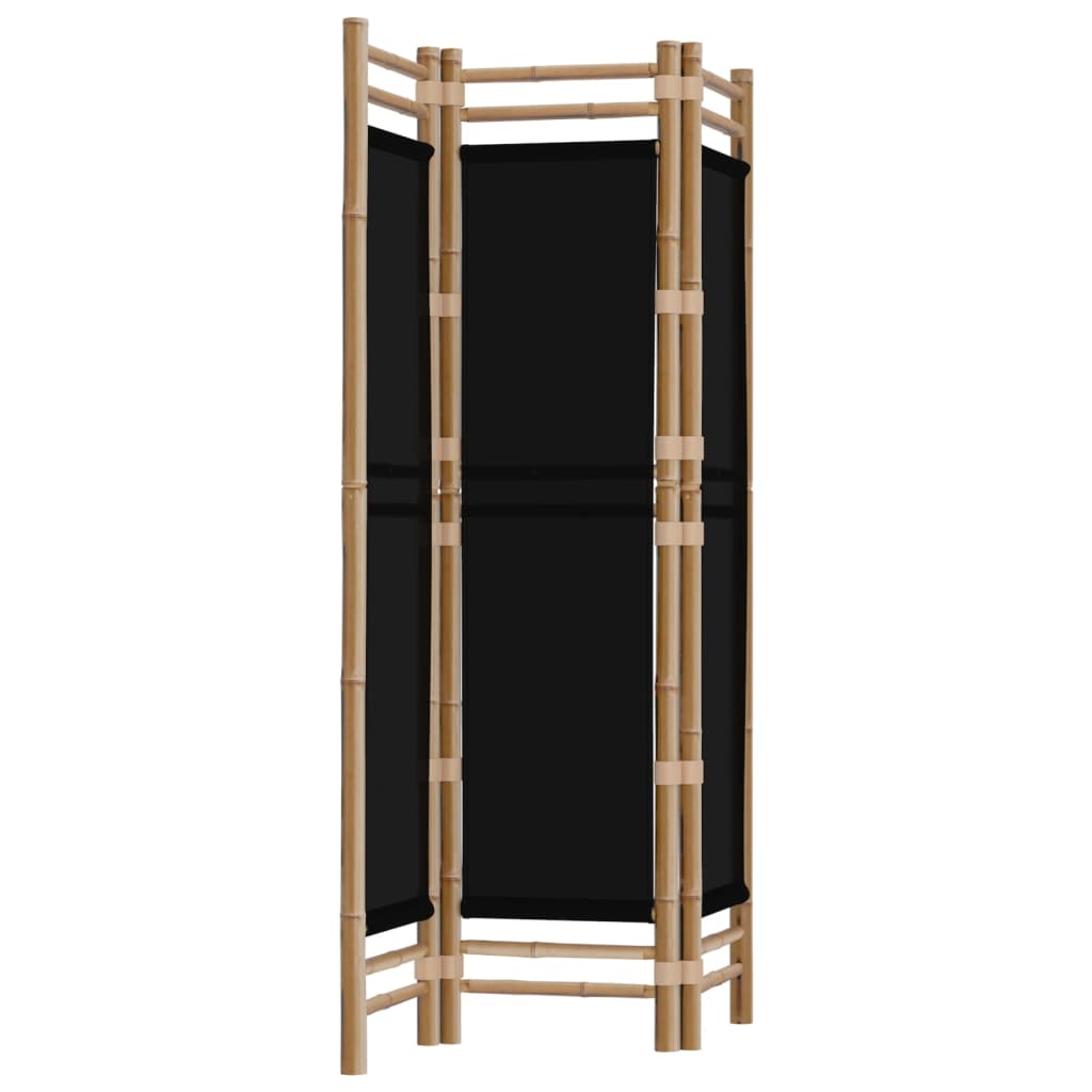 Divisorio Ambienti 3 Pannelli Pieghevole 120 cm Bambù e Tela - homemem39