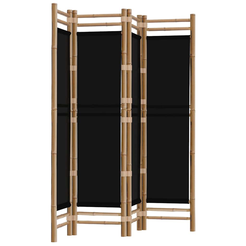 Divisorio Ambienti 4 Pannelli Pieghevole 160 cm Bambù e Tela | homemem39