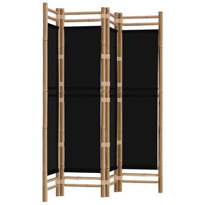 Divisorio Ambienti 4 Pannelli Pieghevole 160 cm Bambù e Tela | homemem39