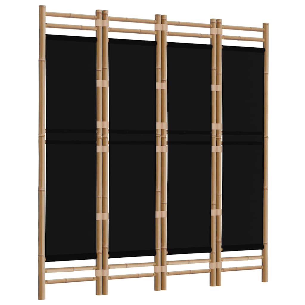 Divisorio Ambienti 4 Pannelli Pieghevole 160 cm Bambù e Tela | homemem39