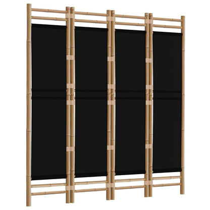 Divisorio Ambienti 4 Pannelli Pieghevole 160 cm Bambù e Tela | homemem39