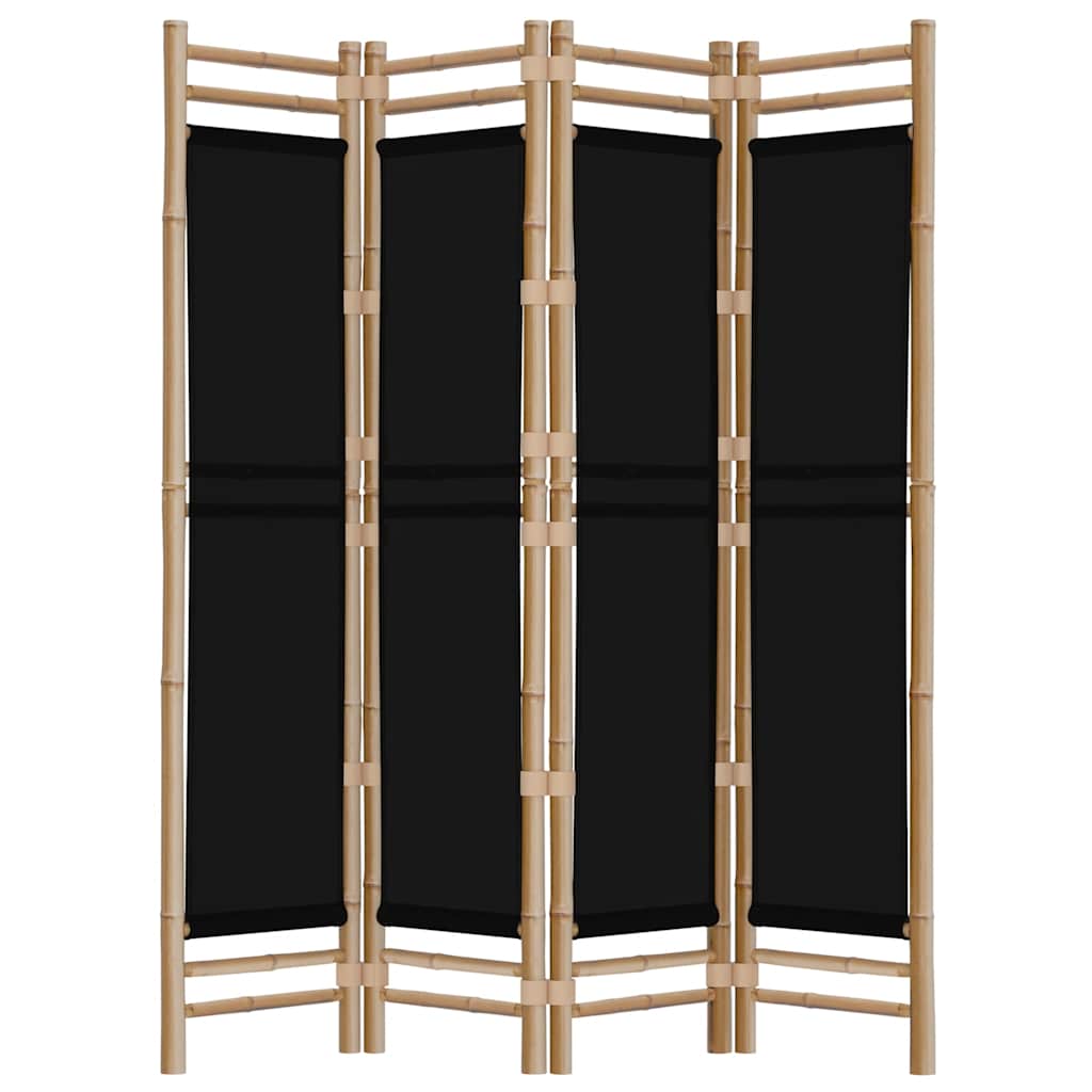 Divisorio Ambienti 4 Pannelli Pieghevole 160 cm Bambù e Tela | homemem39