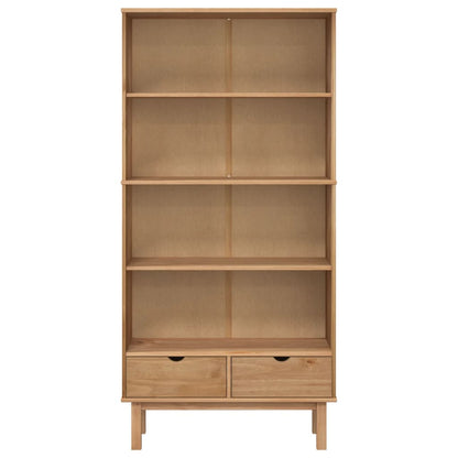 Libreria OTTA con 2 Cassetti Marrone in Legno Massello di Pino | homemem39