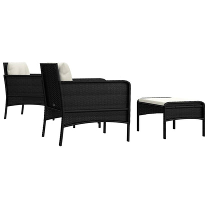 Set Divani da Giardino 5 pz con Cuscini Nero in Polyrattan - homemem39