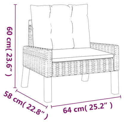 Set da Giardino 4 pz con Cuscini in Polyrattan e Legno Massello - homemem39
