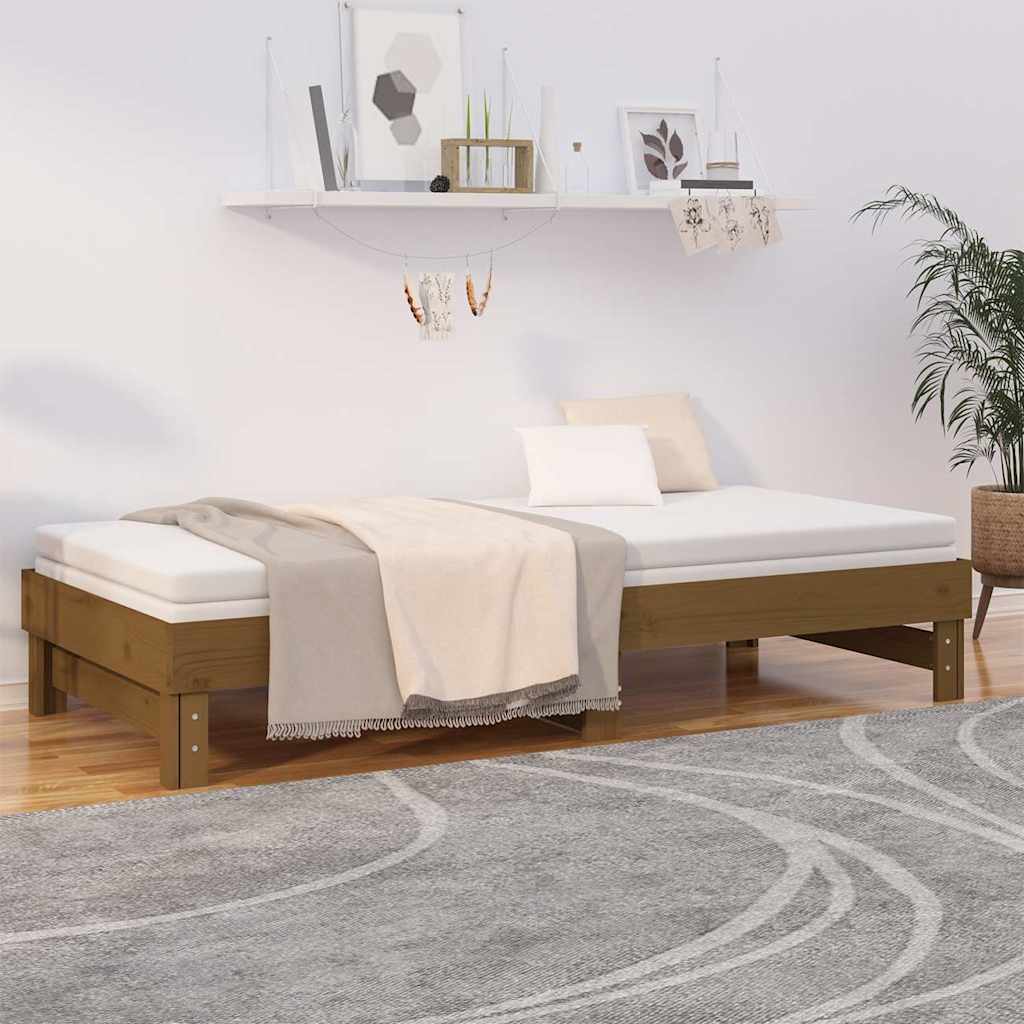 Dormeuse Estraibile Ambra 2x(100x200) cm Legno Massello di Pino