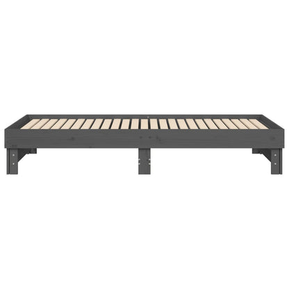 Dormeuse Estraibile Grigia 2x(90x200) cm Legno Massello di Pino - homemem39