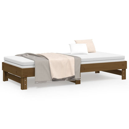 Dormeuse Estraibile senza Materasso Marrone Ambra 2x(90x200) cm - homemem39
