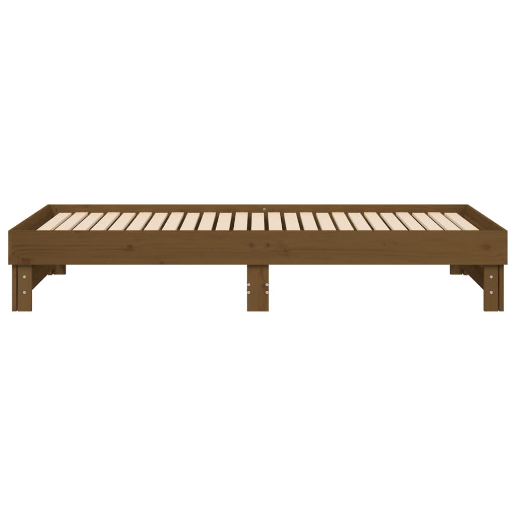 Dormeuse Estraibile senza Materasso Marrone Ambra 2x(90x200) cm - homemem39