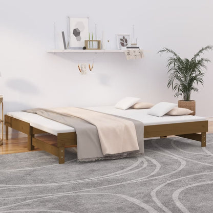 Dormeuse Estraibile senza Materasso Marrone Ambra 2x(90x200) cm - homemem39