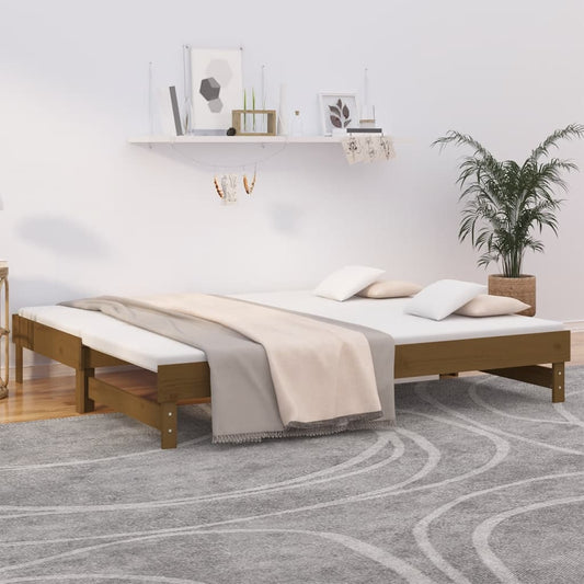 Dormeuse Estraibile senza Materasso Marrone Ambra 2x(90x200) cm - homemem39