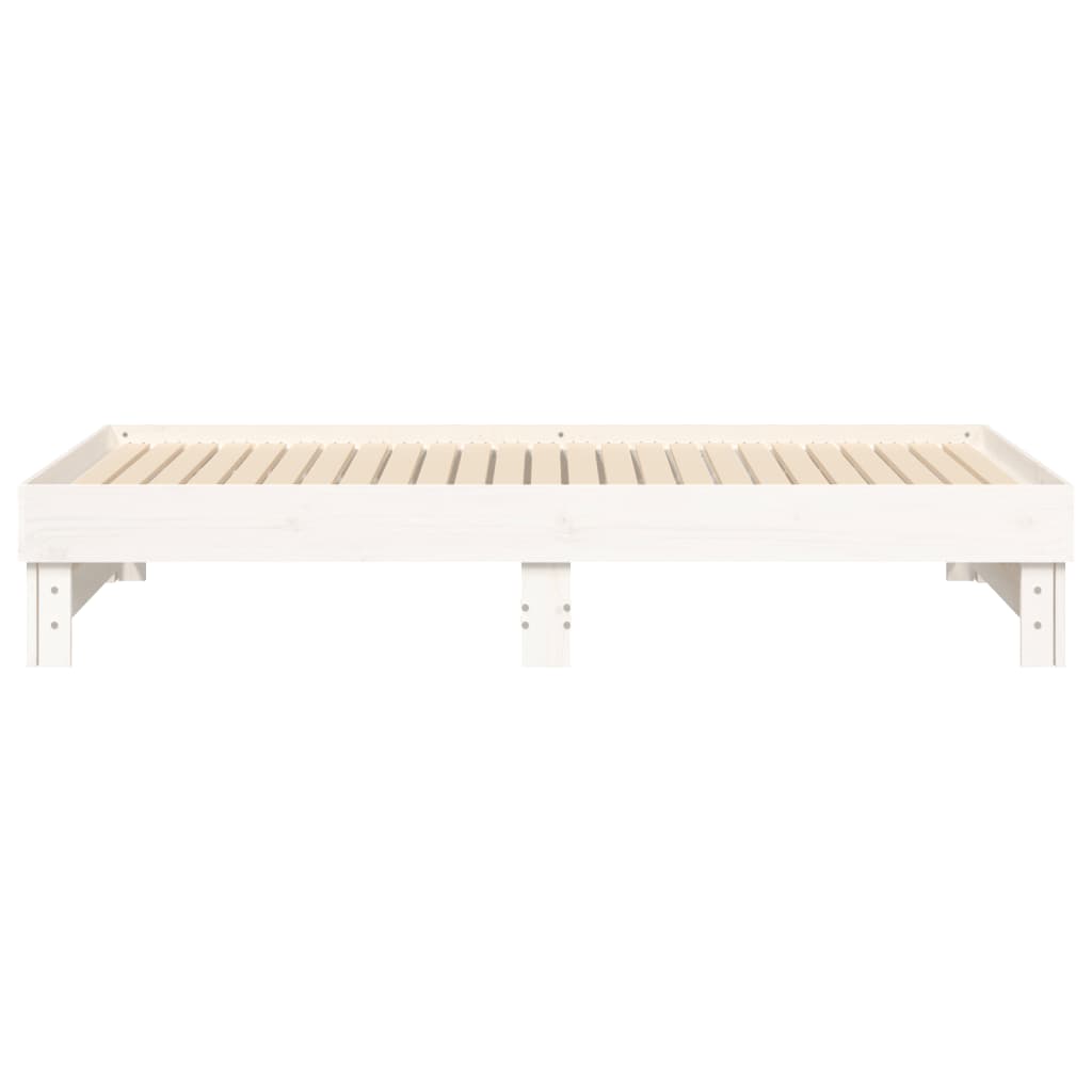 Dormeuse Estraibile Bianca 2x(90x190) cm Legno Massello di Pino - homemem39