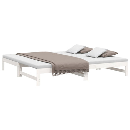 Dormeuse Estraibile Bianca 2x(80x200) cm Legno Massello di Pino - homemem39
