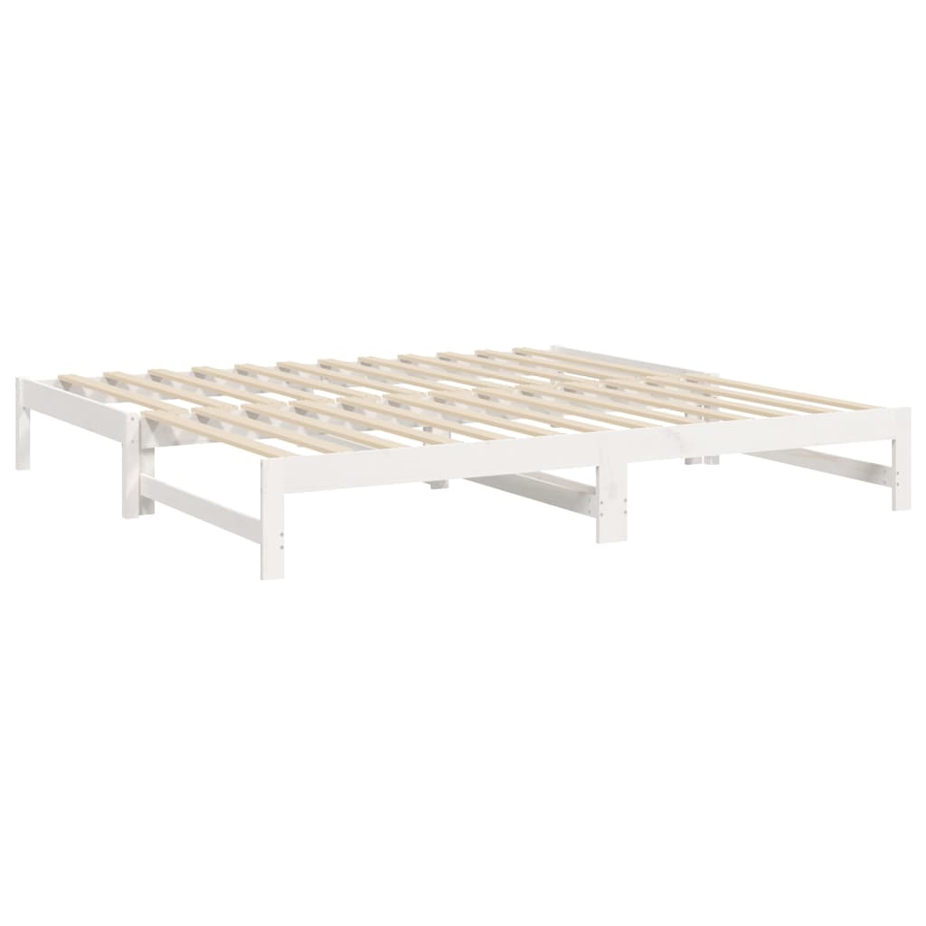 Dormeuse Estraibile Bianca 2x(80x200) cm Legno Massello di Pino - homemem39