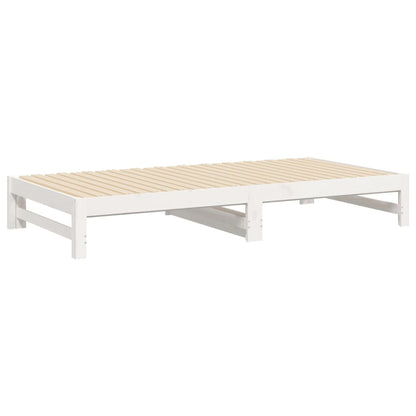 Dormeuse Estraibile Bianca 2x(80x200) cm Legno Massello di Pino - homemem39