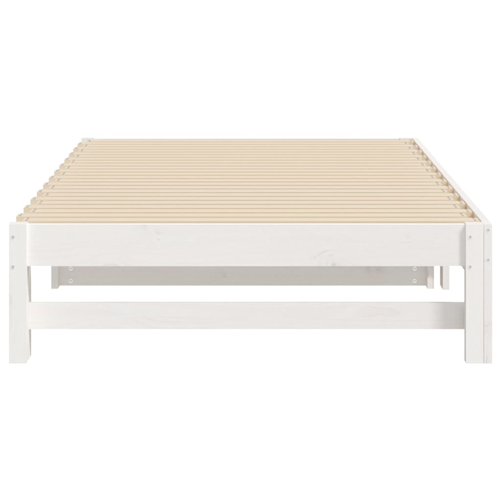 Dormeuse Estraibile Bianca 2x(80x200) cm Legno Massello di Pino - homemem39