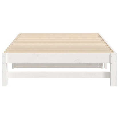 Dormeuse Estraibile Bianca 2x(80x200) cm Legno Massello di Pino - homemem39