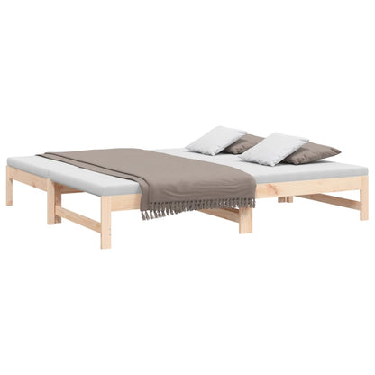 Dormeuse Estraibile 2x(75x190) cm Legno Massello di Pino | homemem39