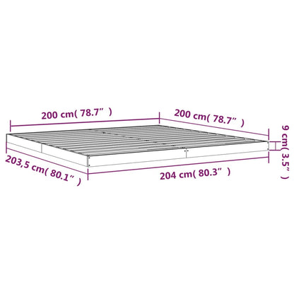 Giroletto senza Materasso Bianco 200x200 cm Legno Massello Pino - homemem39