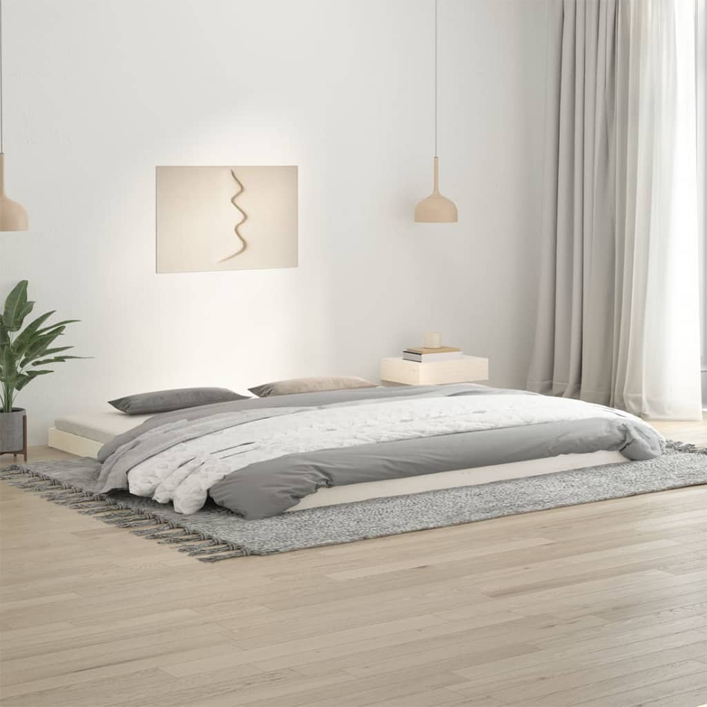 Giroletto senza Materasso Bianco 200x200 cm Legno Massello Pino - homemem39
