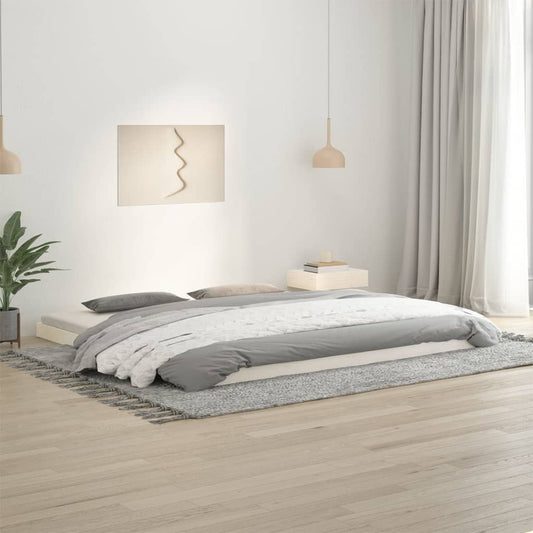 Giroletto senza Materasso Bianco 200x200 cm Legno Massello Pino - homemem39