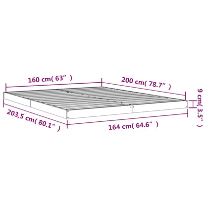 Giroletto senza Materasso 160x200 cm in Legno Massello di Pino | homemem39