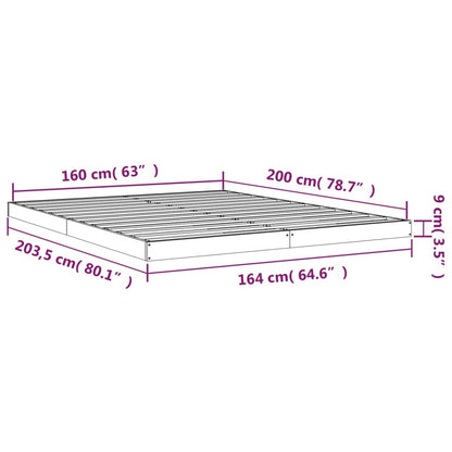 Giroletto senza Materasso Bianco 160x200 cm Legno Massello Pino | homemem39