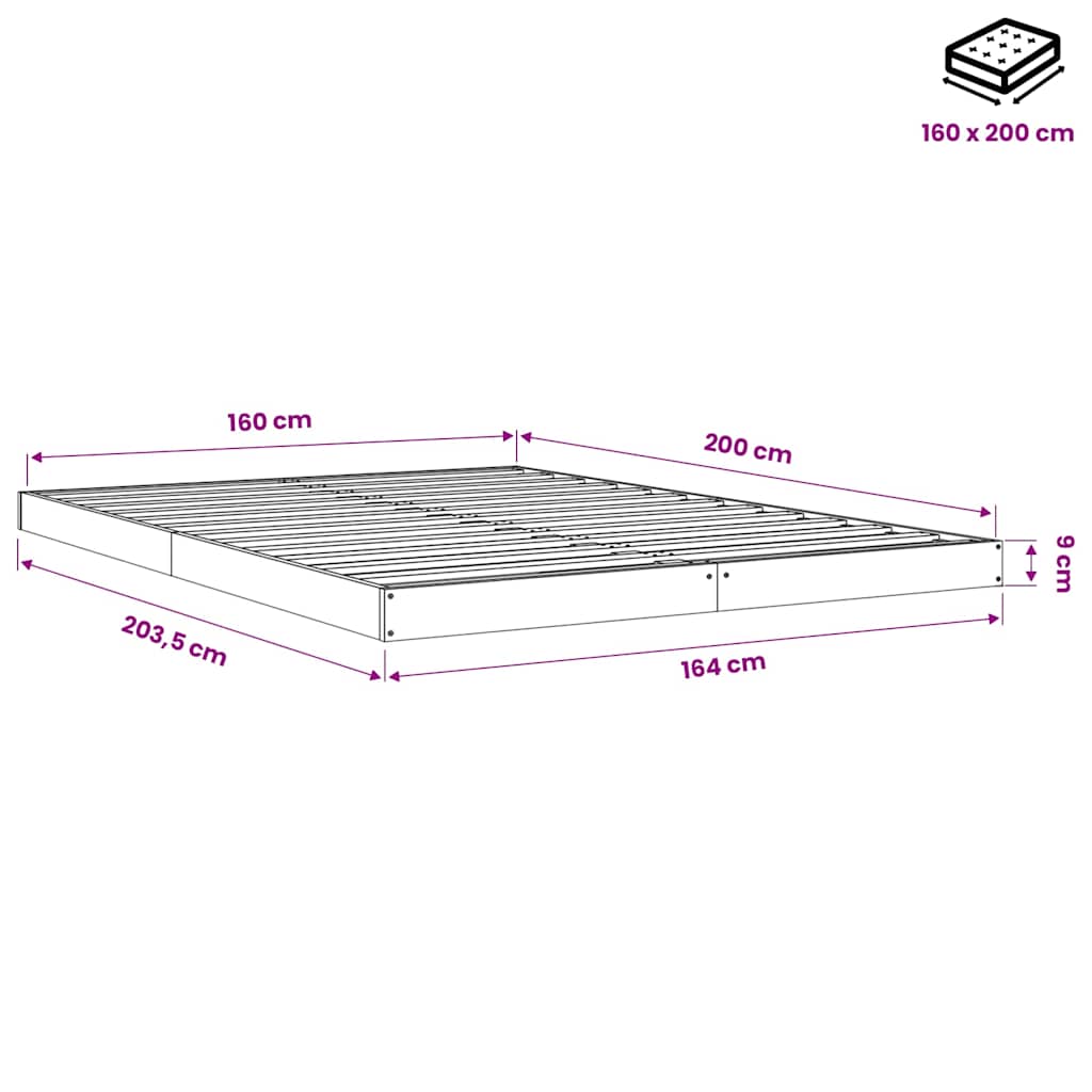 Giroletto 150x200 cm King in Legno Massello di Pino