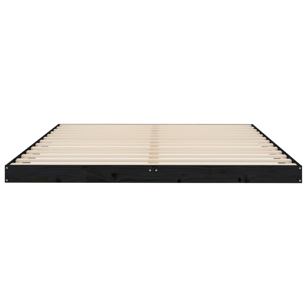 Giroletto Nero 150x200 cm King in Legno Massello di Pino - homemem39