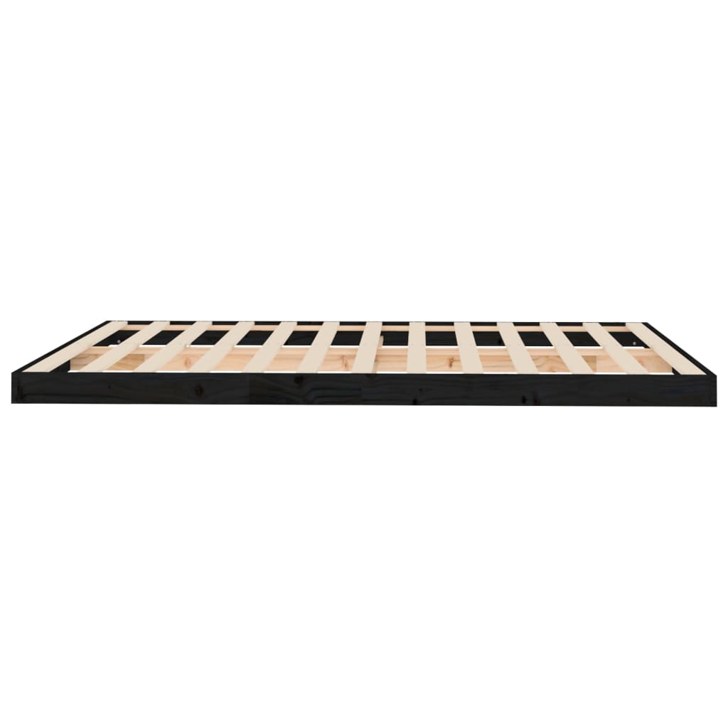 Giroletto Nero 150x200 cm King in Legno Massello di Pino - homemem39