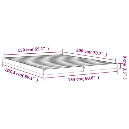 Giroletto Nero 150x200 cm King in Legno Massello di Pino - homemem39