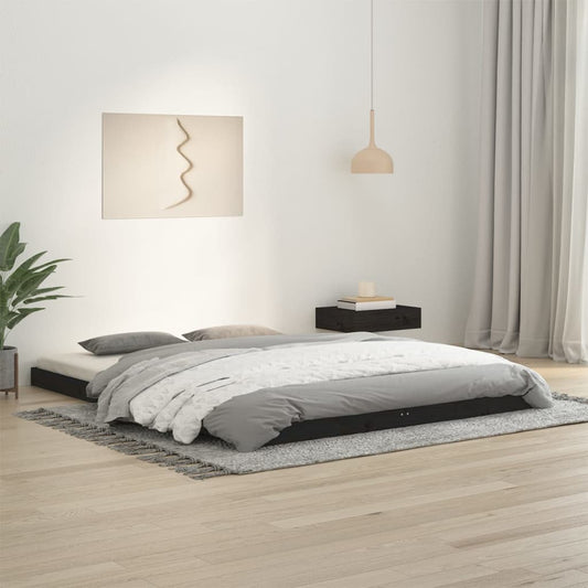 Giroletto Nero 150x200 cm King in Legno Massello di Pino - homemem39