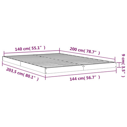 Giroletto senza Materasso 140x200 cm in Legno Massello di Pino - homemem39