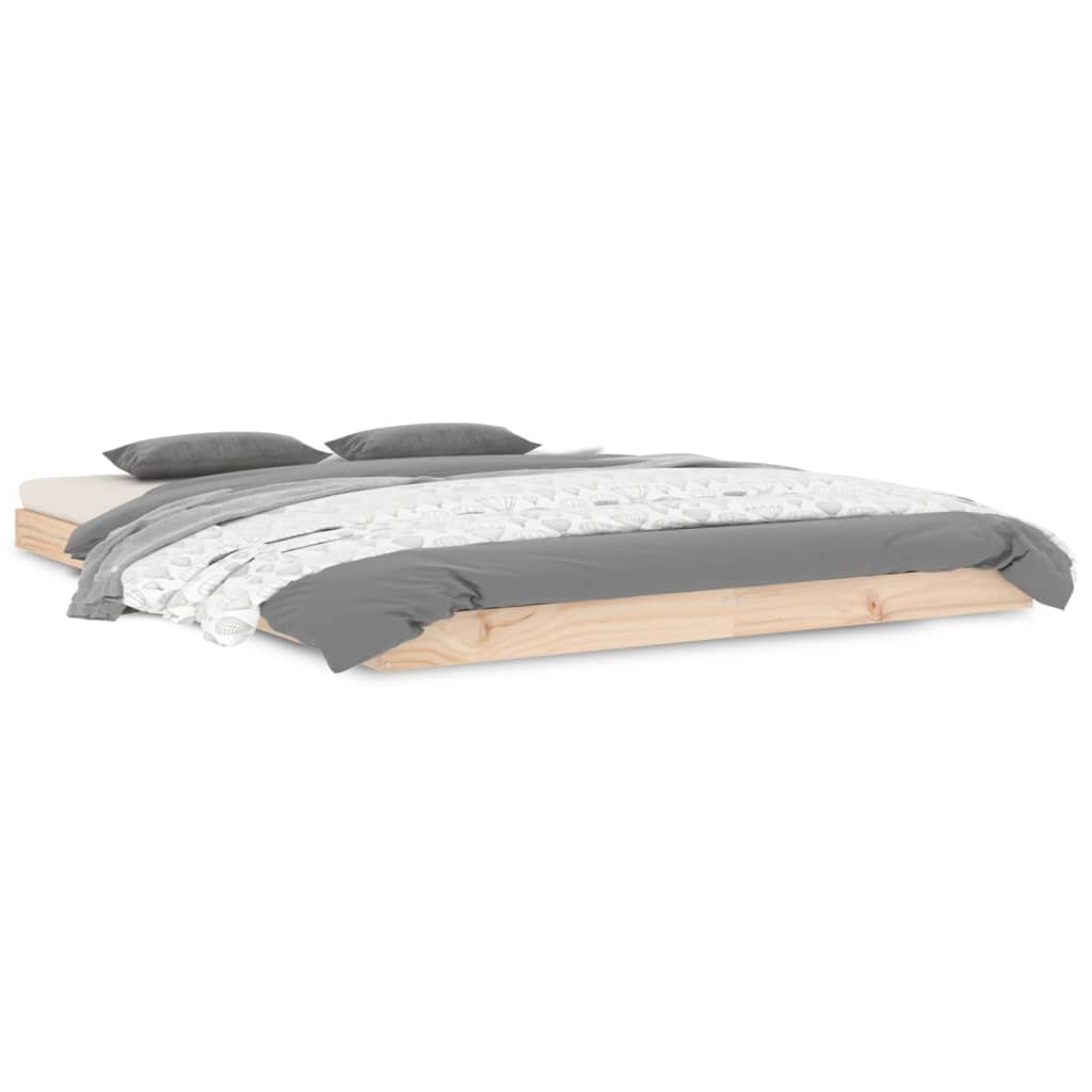 Letto senza Materasso 140x190 cm in Legno Massello di Pino - homemem39