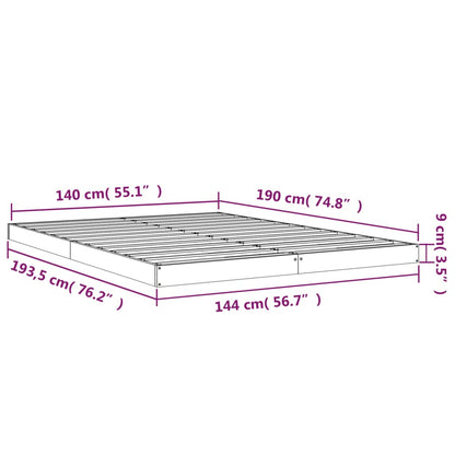 Letto senza Materasso 140x190 cm in Legno Massello di Pino - homemem39