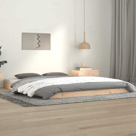 Letto senza Materasso 140x190 cm in Legno Massello di Pino - homemem39