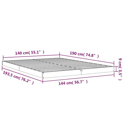 Letto senza Materasso Bianco 140x190 cm Legno Massello di Pino - homemem39