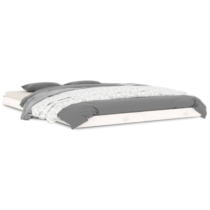 Letto senza Materasso Bianco 135x190 cm Legno Massello di Pino - homemem39