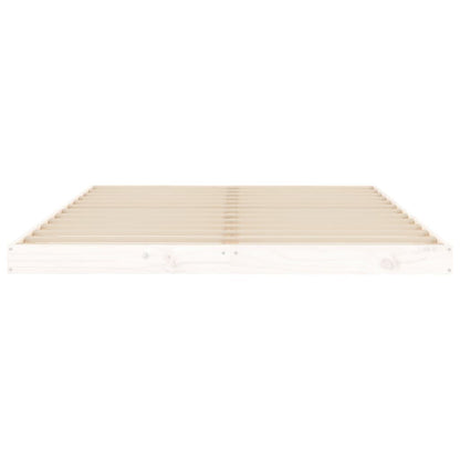 Letto senza Materasso Bianco 135x190 cm Legno Massello di Pino - homemem39