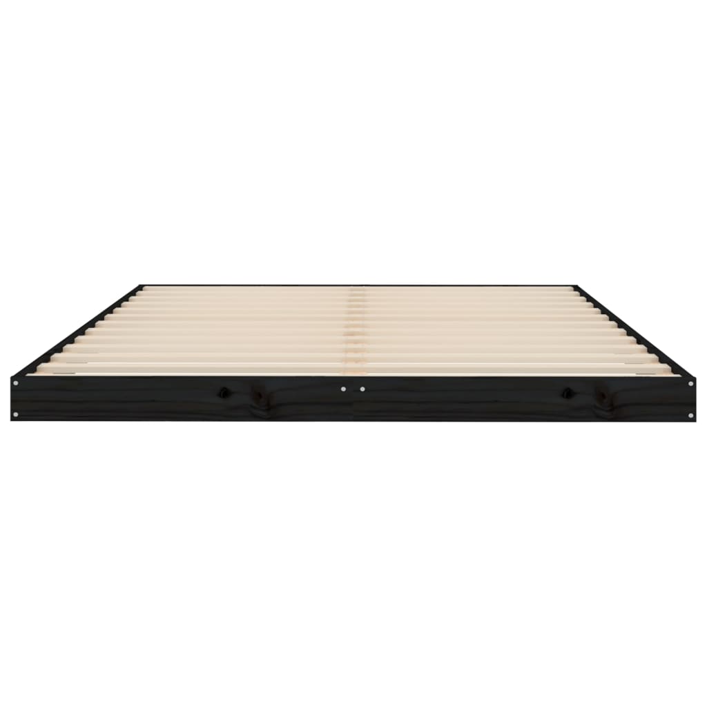 Giroletto Nero 135x190 cm Double in Legno Massello di Pino - homemem39