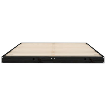 Giroletto Nero 135x190 cm Double in Legno Massello di Pino - homemem39