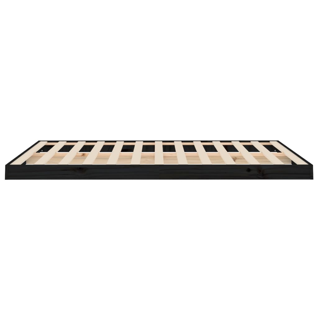 Giroletto Nero 135x190 cm Double in Legno Massello di Pino - homemem39