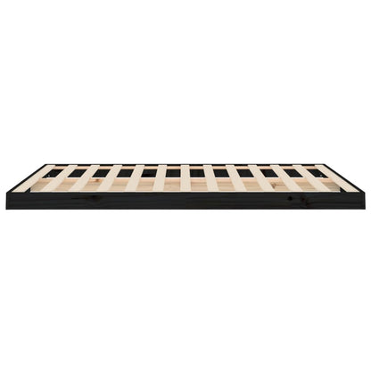 Giroletto Nero 135x190 cm Double in Legno Massello di Pino - homemem39