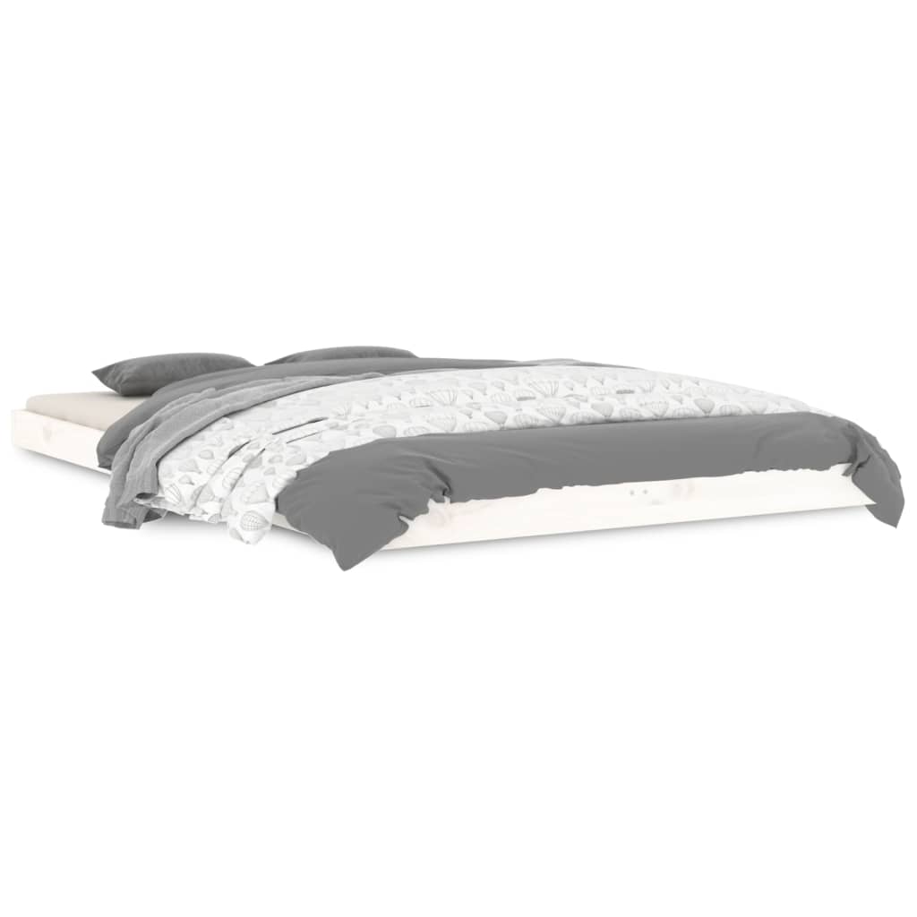 Letto senza Materasso Bianco 120x190 cm Legno Massello di Pino - homemem39
